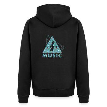 DJ Musik Retro Heavy Metal Hard Rock Punk Vinyl MX - Unisex Premium Bio Zip Hoodie - Schwarz - Hinten - Nico (187cm)