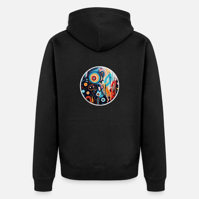 Abstrakte Kunst - Unisex Premium Bio Zip Hoodie - Schwarz