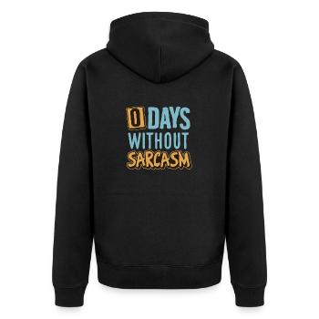 0 jours sans sarcasme style bleu et jaune - Veste à capuche bio Premium Unisexe - noir - Dos - Nico (187cm)