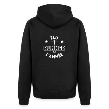Élu runner de l'année - Veste à capuche bio Premium Unisexe - noir - Dos - Nico (187cm)