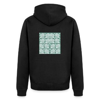 Motif de fleurs géométriques - Veste à capuche bio Premium Unisexe - noir - Dos - Nico (187cm)
