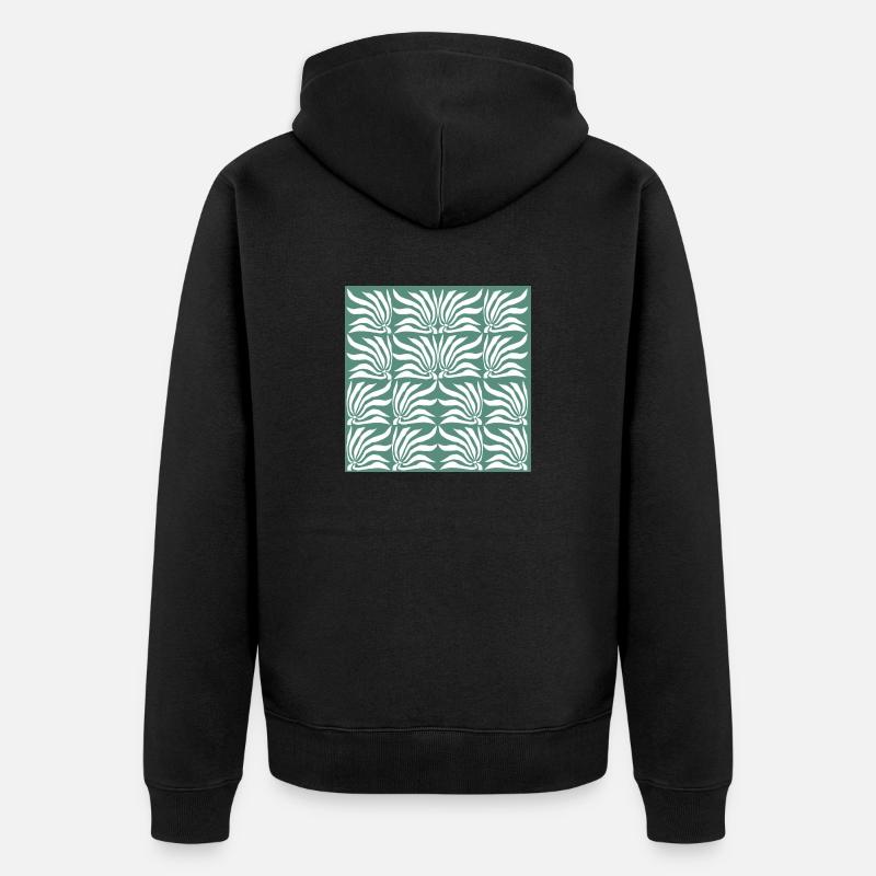 Motif de fleurs géométriques - Veste à capuche bio Premium Unisexe - noir