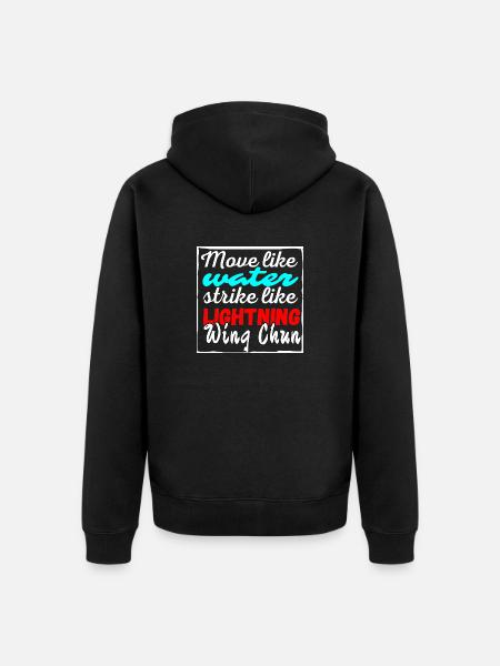 Wing Chun shirt water bliksem - Premium økologisk unisex-hættejakke - sort