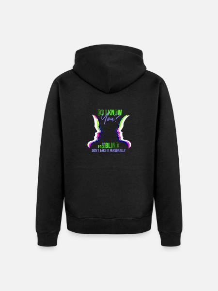 faceblind - Unisex Premium Bio Zip Hoodie - Schwarz