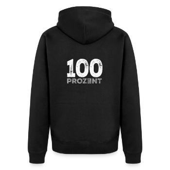 100% - Unisex Premium Organic Zip Hoodie - black - Back - Nico (187cm)