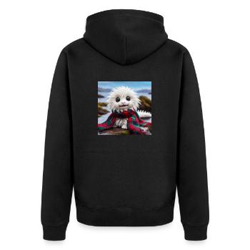 Little Nessie - Unisex Premium Organic Zip Hoodie - black - Back - Nico (187cm)