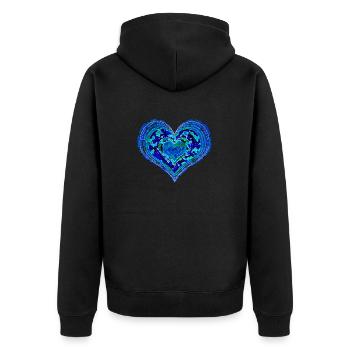 coeur psychédélique - Veste à capuche bio Premium Unisexe - noir - Dos - Nico (187cm)