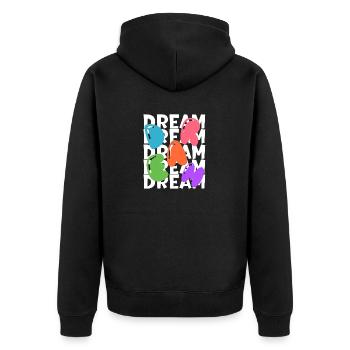 "Dream Big T-Shirt- Inspiring Design for Dreamers" - Unisex Premium Organic Zip Hoodie - black - Back - Nico (187cm)