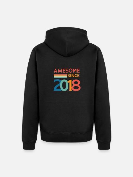 Awesome since 2018 - Unisex Premium Organic Zip Hoodie - black
