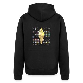 Eis - Unisex Premium Bio Zip Hoodie - Schwarz - Hinten - Nico (187cm)