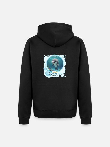 Delfin - Unisex Premium Bio Zip Hoodie - Schwarz