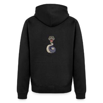Dessin de serpent dangereux - Veste à capuche bio Premium Unisexe - noir - Dos - Nico (187cm)