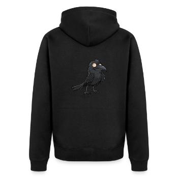 Mystic Black Raven Eye-catcher - Unisex Premium Organic Zip Hoodie - black - Back - Nico (187cm)