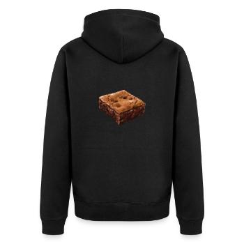 Rustikaler Brownie Illustration - Unisex Premium Bio Zip Hoodie - Schwarz - Hinten - Nico (187cm)