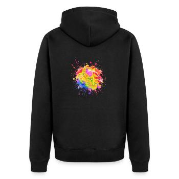 splash drop liquid abstract background water wave - Unisex Premium Organic Zip Hoodie - black - Back - Nico (187cm)