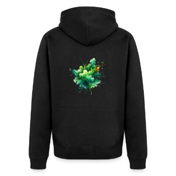 splash drop liquid abstract background water wave - Unisex Premium Organic Zip Hoodie - black - Back - Nico (187cm)