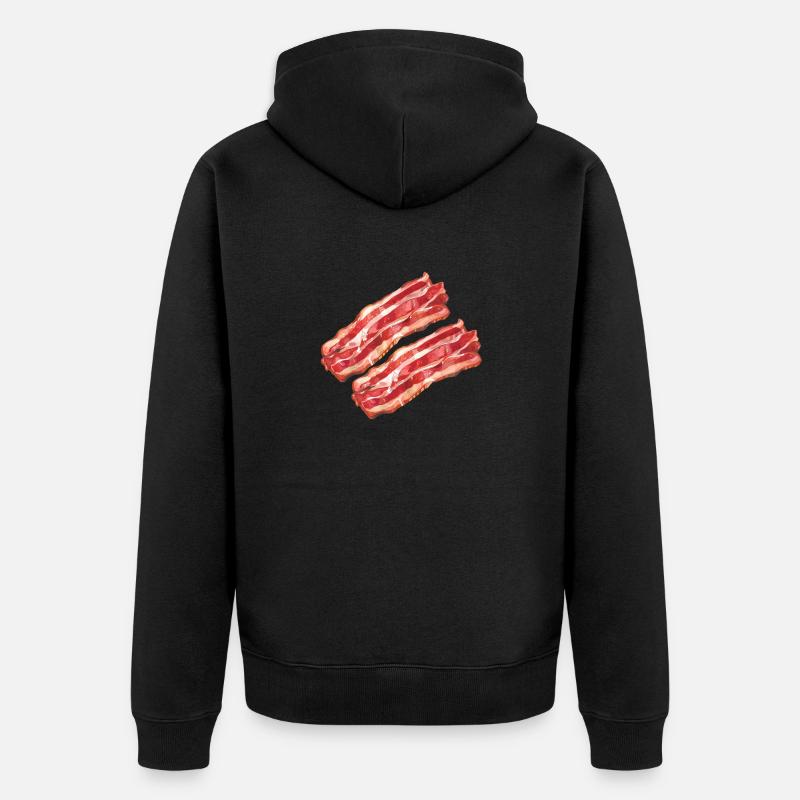 Illustration de bacon stylisé - Veste à capuche bio Premium Unisexe - noir