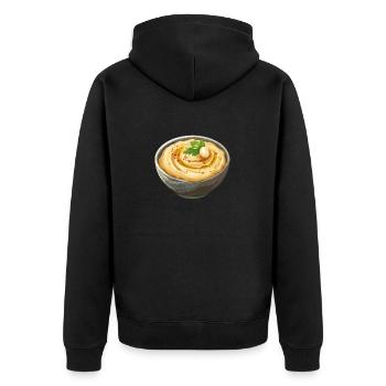 Oriental hummus bowl with parsley - Unisex Premium Organic Zip Hoodie - black - Back - Nico (187cm)