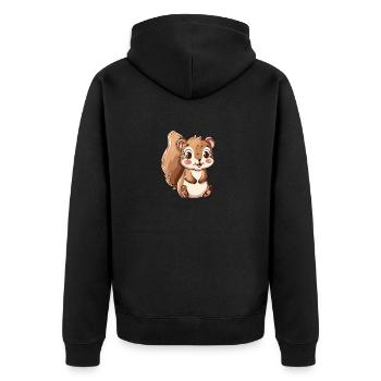 Motif d’écureuil ludique pour vous - Veste à capuche bio Premium Unisexe - noir - Dos - Nico (187cm)