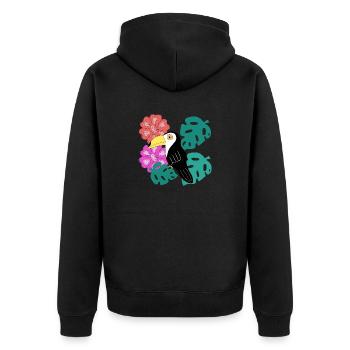 Tukan LOVE - Unisex Premium Bio Zip Hoodie - Schwarz - Hinten - Nico (187cm)