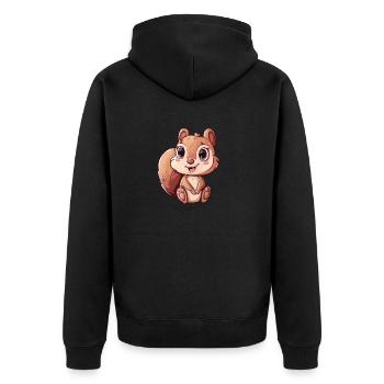 Adorable motif d’écureuil pour vous - Veste à capuche bio Premium Unisexe - noir - Dos - Nico (187cm)