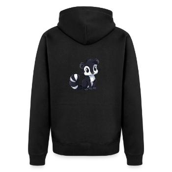Entzückender Skunk Für Tierliebhaber - Unisex Premium Bio Zip Hoodie - Schwarz - Hinten - Nico (187cm)