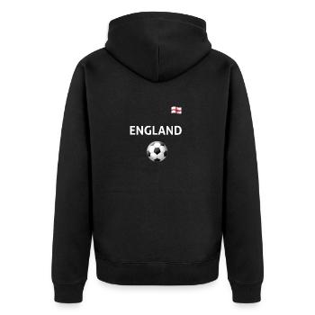 England Football Team - Red, Blue and Grey Scheme - Unisex Premium Organic Zip Hoodie - black - Back - Nico (187cm)