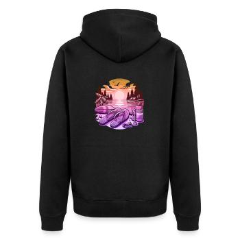 Été Lac Nature Flore Art Fleurs Mer Plage - Veste à capuche bio Premium Unisexe - noir - Dos - Nico (187cm)