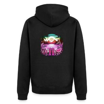 Été Lac Nature Flore Art Fleurs Mer Plage - Veste à capuche bio Premium Unisexe - noir - Dos - Nico (187cm)