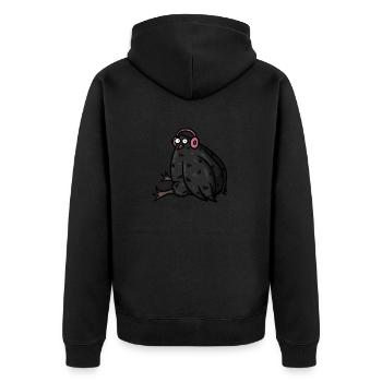 blackbird - Unisex Premium Organic Zip Hoodie - black - Back - Nico (187cm)