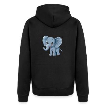 Niedlicher Elefant Für Kinderzimmer Wand - Unisex Premium Bio Zip Hoodie - Schwarz - Hinten - Nico (187cm)