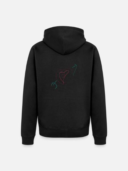 heart and arrow - Unisex Premium Organic Zip Hoodie - black
