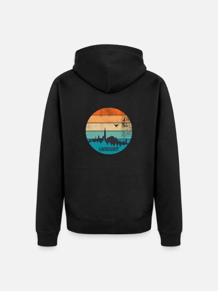 Landshut Sunset - Unisex Premium Bio Zip Hoodie - Schwarz