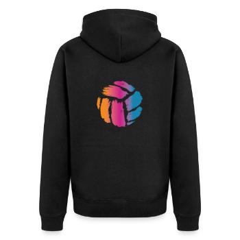 Volleyball Vintage - Unisex Premium Bio Zip Hoodie - Schwarz - Hinten - Nico (187cm)