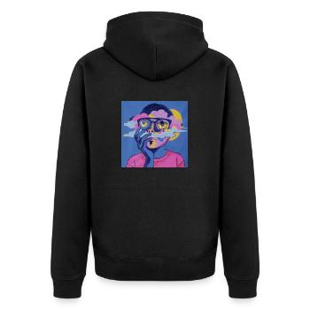 Visage psychédélique - Veste à capuche bio Premium Unisexe - noir - Dos - Nico (187cm)