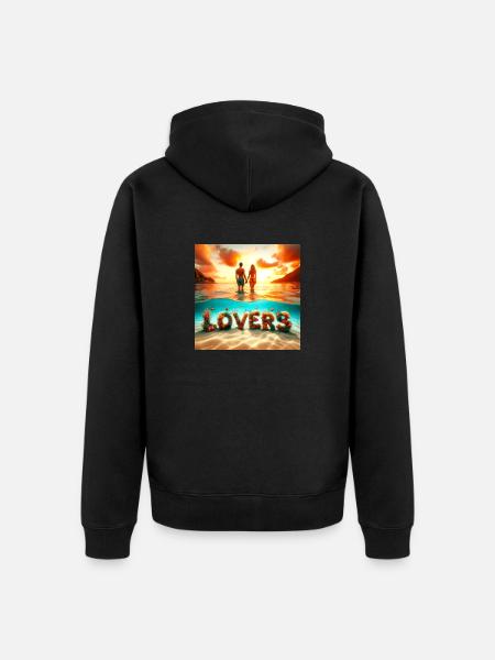 Atemberaubendes Design für Verliebte - Unisex Premium Bio Zip Hoodie - Schwarz