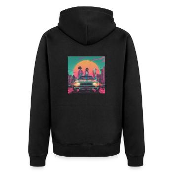 Anime Gang Des Années 80 Calmant Impression Mode De Haute Qualité - Veste à capuche bio Premium Unisexe - noir - Dos - Nico (187cm)