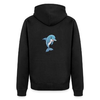 Joyeux ami sous-marin dauphin - Veste à capuche bio Premium Unisexe - noir - Dos - Nico (187cm)