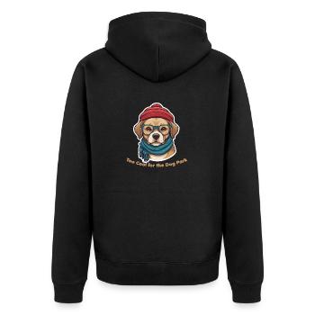 Too cool for the dog park - Unisex Premium Organic Zip Hoodie - black - Back - Nico (187cm)