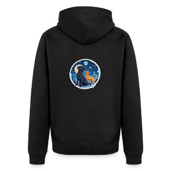 Freunde unter den Sternen - Unisex Premium Bio Zip Hoodie - Schwarz - Hinten - Nico (187cm)