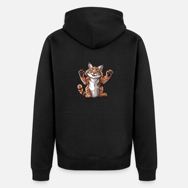 Mignon Lynx rieur - Veste à capuche bio Premium Unisexe - noir