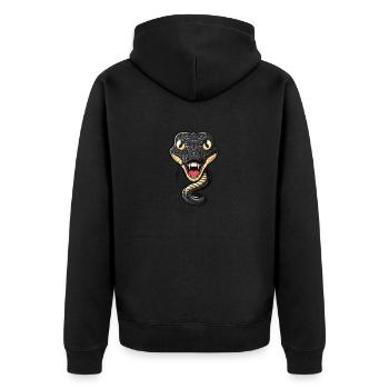 Stylish snake with open mouth - Unisex Premium Organic Zip Hoodie - black - Back - Nico (187cm)