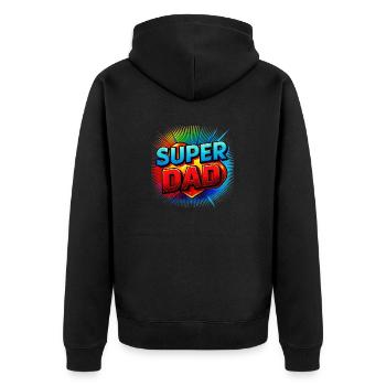 FATHER'S DAY - Unisex Premium Organic Zip Hoodie - black - Back - Nico (187cm)