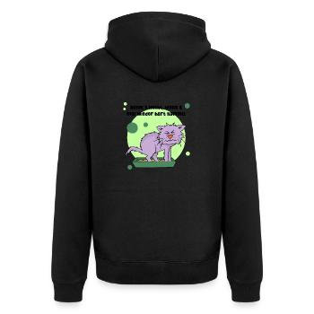 Nimm´s leicht! - Unisex Premium Bio Zip Hoodie - Schwarz - Hinten - Nico (187cm)