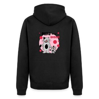 Papa ist der Beste - Unisex Premium Bio Zip Hoodie - Schwarz - Hinten - Nico (187cm)