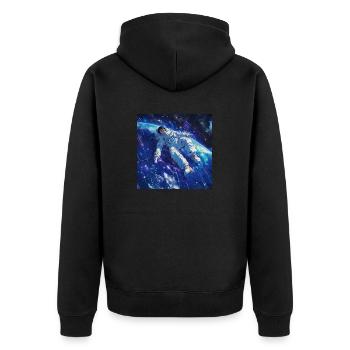 Années 80 Anime Guy Calmant Impression de mode de haute qualité - Veste à capuche bio Premium Unisexe - noir - Dos - Nico (187cm)
