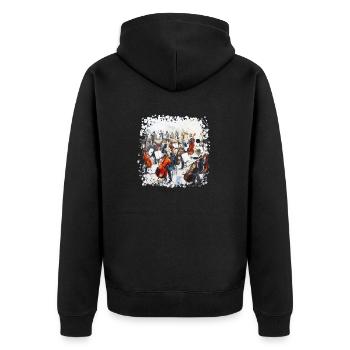 Der Kontrabass ist das größte Streichinstrument - Unisex Premium Bio Zip Hoodie - Schwarz - Hinten - Nico (187cm)