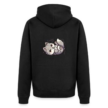 Süßer kleiner Wolf - Unisex Premium Bio Zip Hoodie - Schwarz - Hinten - Nico (187cm)