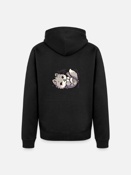 Cute little wolf - Unisex Premium Organic Zip Hoodie - black