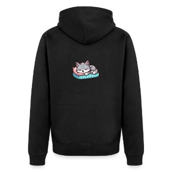Petit loup endormi mignon - Veste à capuche bio Premium Unisexe - noir - Dos - Nico (187cm)